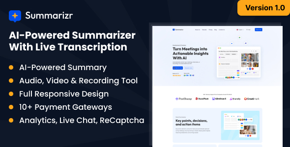 Summarizr - AI-powered Summarizer with Live Transcription